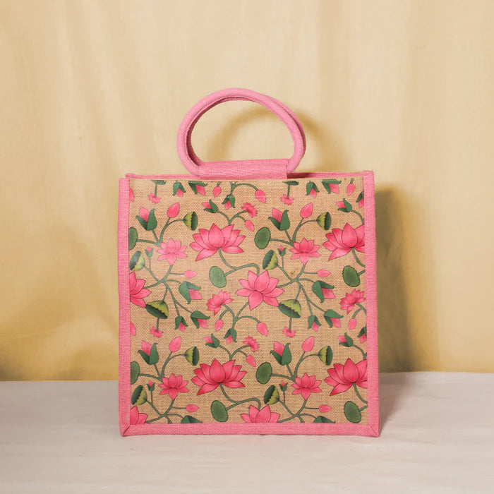 Pichwai Lotus Print Bag