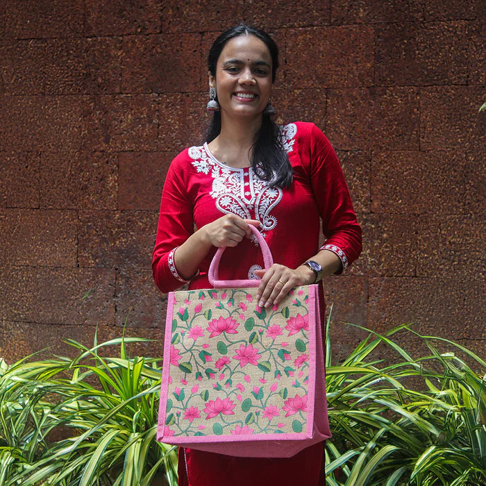 Pichwai Lotus Print Bag