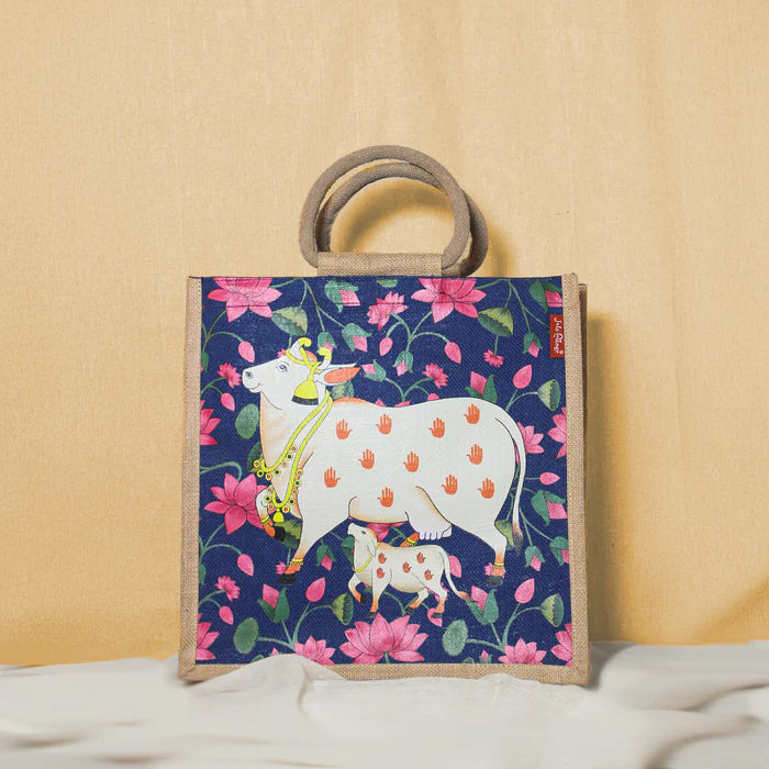 Pichwai Cow Jute Bag