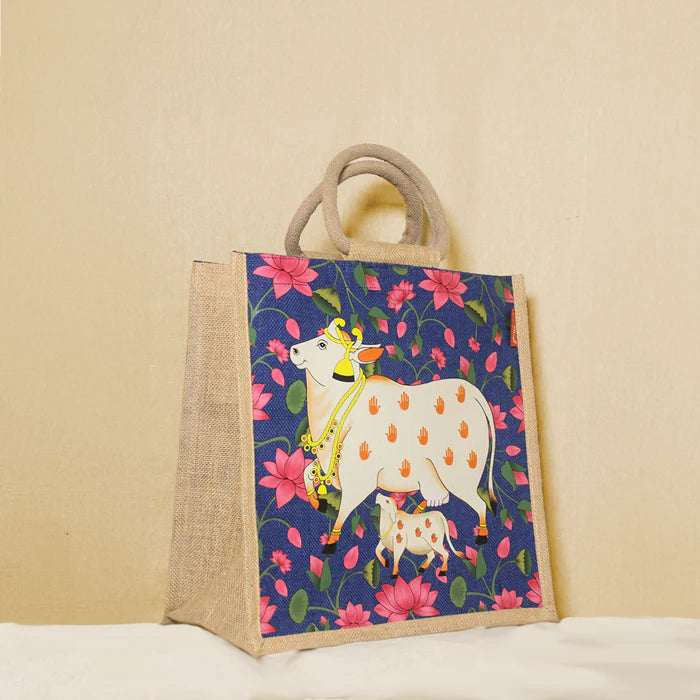 Pichwai Cow Jute Bag